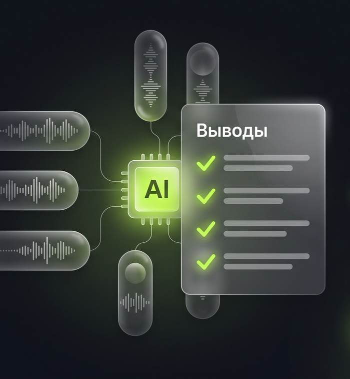 ИИ анализирует голосовые звонки и формирует выводы — иллюстрация